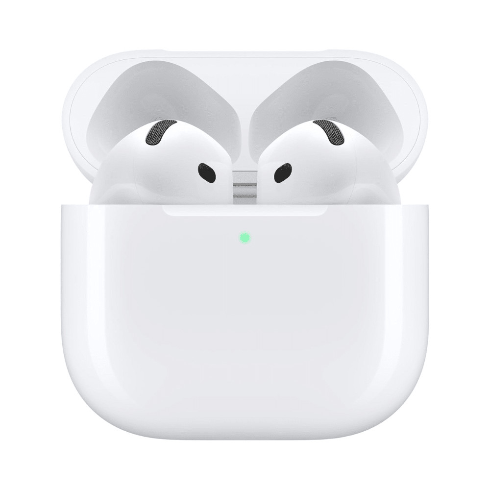 Apple AirPods 4 Wireless Earbuds, Bluetooth Headphones, Personalized Spatial Audio, Sweat and Water Resistant, USB-C Charging Case, Battery Up to 30 Hours – White