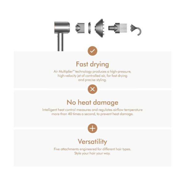 Dyson Supersonic Hairdryer HD07 - Nickel/Copper
